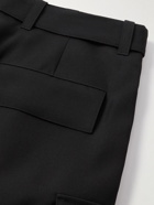Jil Sander - Straight-Leg Pleated Wool-Gabardine Cargo Shorts - Black
