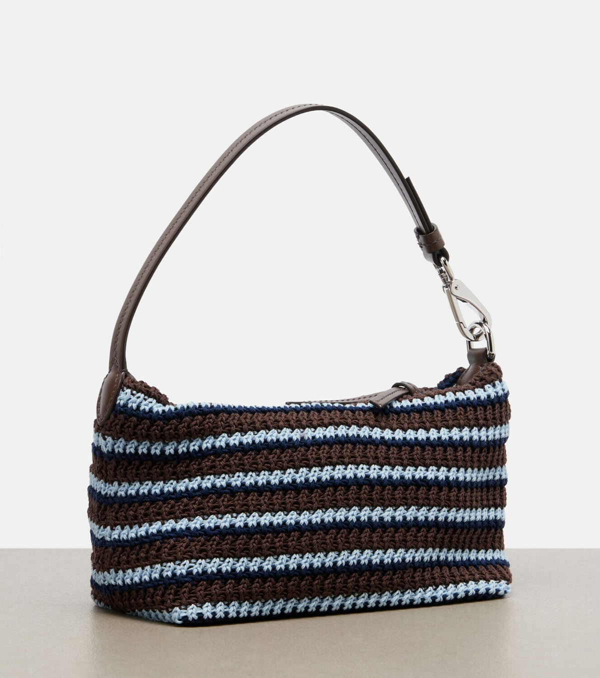 Miu Miu Striped crochet shoulder bag