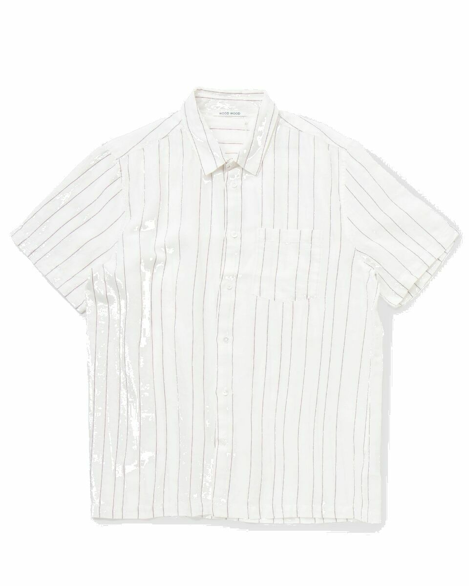 Photo: Wood Wood Thor Cotton Linen Shirt White - Mens - Shortsleeves