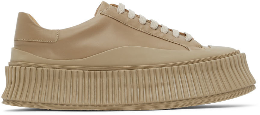 Jil Sander Blue Leather Platform Sneakers