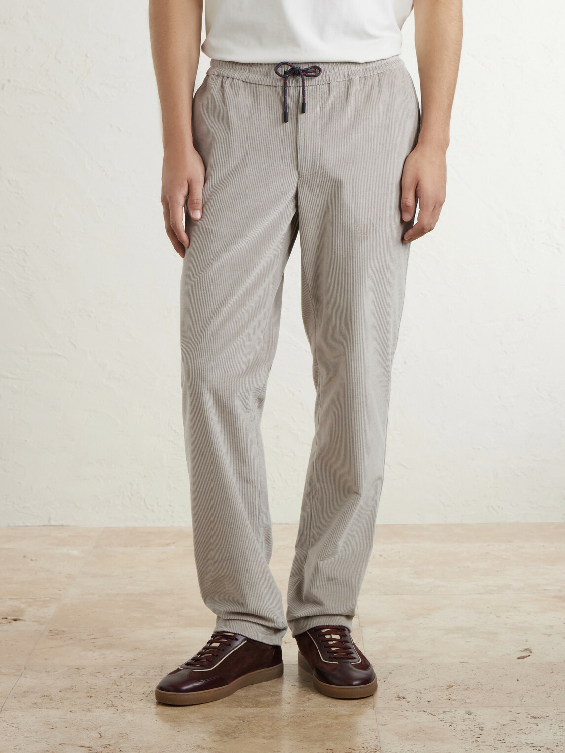 SEASE - Mindset Slim-Fit Cotton-Blend Corduroy Drawstring Trousers - Gray