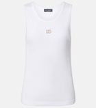 Dolce&Gabbana DG embellished ribbed-knit cotton tank top
