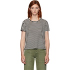 Amo Black and White Striped Twist T-Shirt