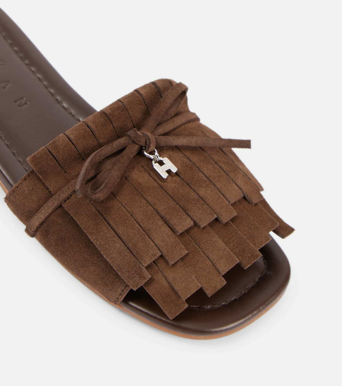 Hogan H685 fringed suede slides