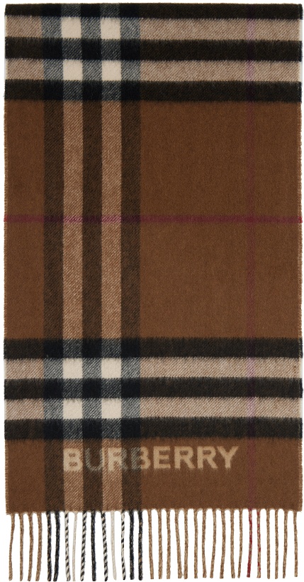 Photo: Burberry Beige & Brown Contrast Check Scarf
