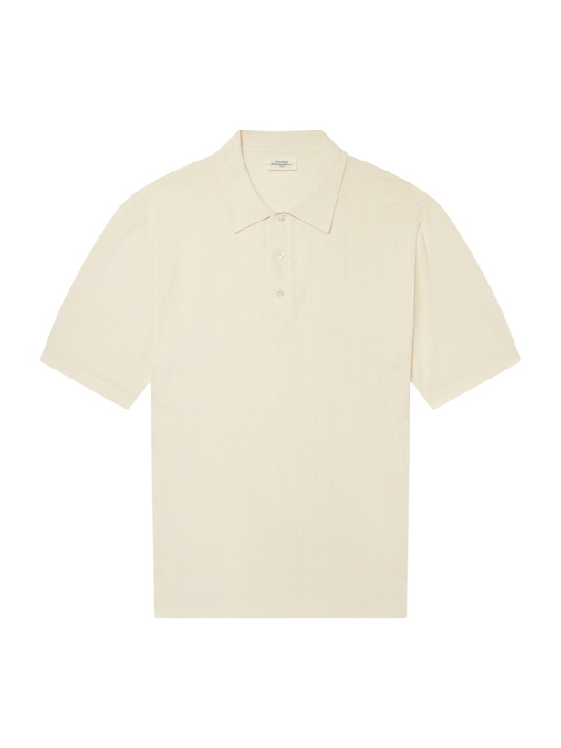Photo: Hartford - Pointelle-Knit Cotton Polo Shirt - Neutrals