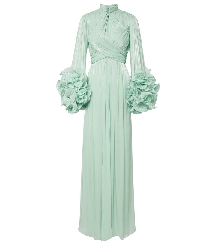 Photo: Costarellos Ruffled georgette gown