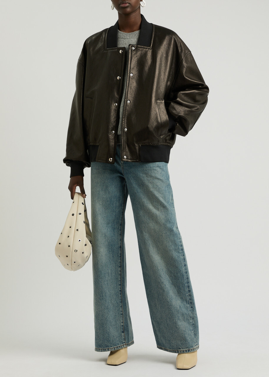 Khaite Spence Leather Jacket Black