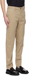 BOSS Beige Tapered-Fit Trousers