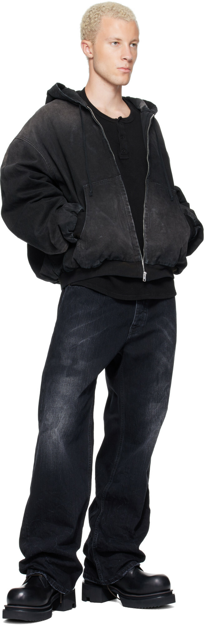 ALEXANDER DIGENOVA Black Underground Canvas Jacket