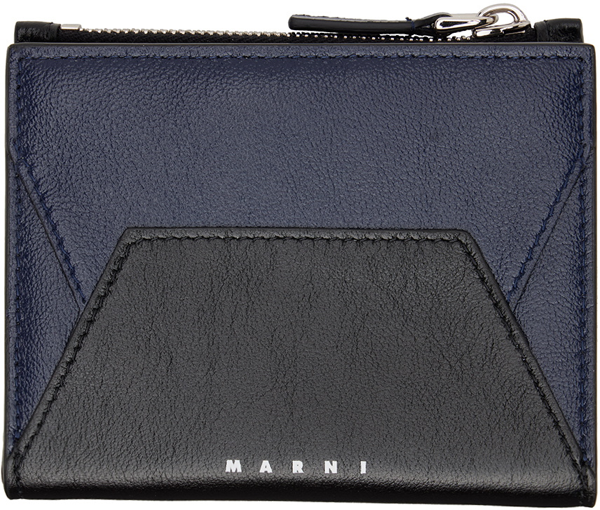 Marni Black Leather Bifold Wallet