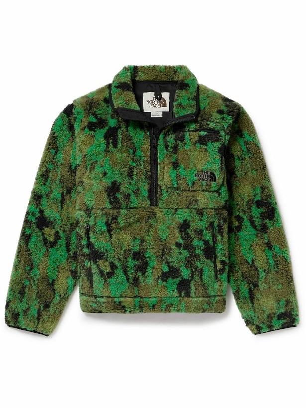 Photo: The North Face - Extreme Pile Camouflage-Print Recycled-Fleece Half-Zip Jacket - Green