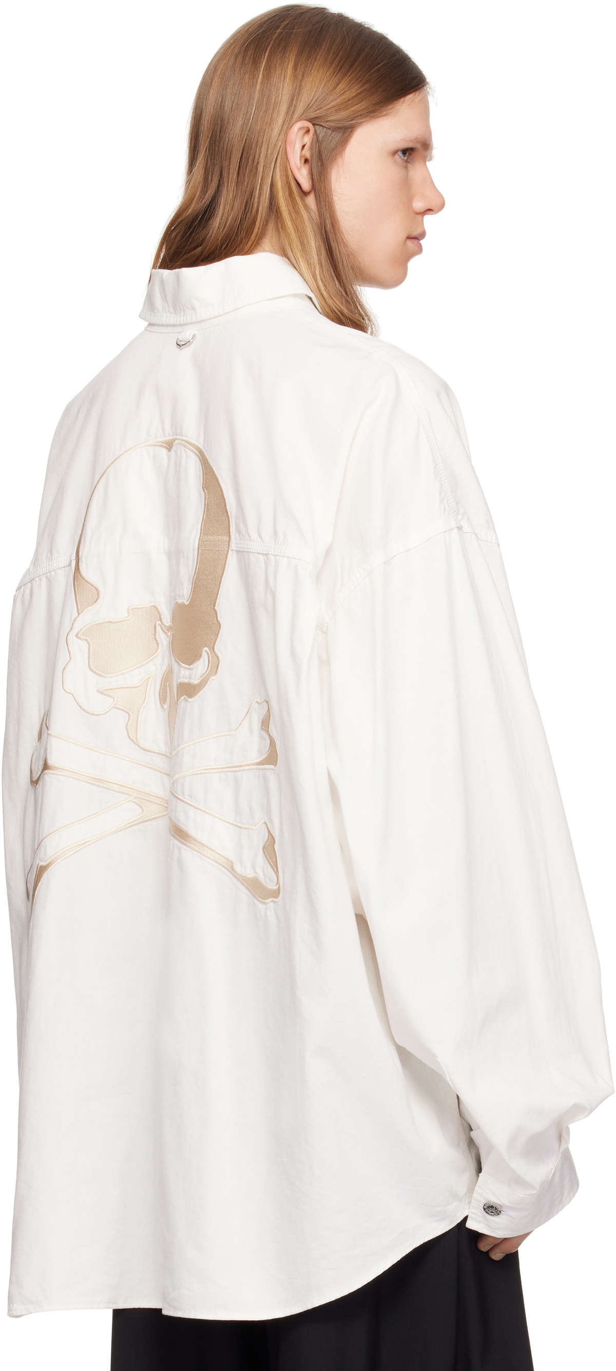 MASTERMIND WORLD White Big Denim Shirt