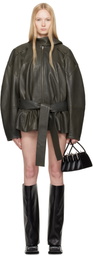 FIDAN NOVRUZOVA Khaki Julia Leather Jacket