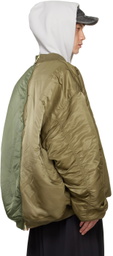 VETEMENTS Khaki Alpha Industries Edition Double Zip Bomber Jacket
