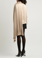 Magda Butrym Cape-effect Silk Blouse Beige