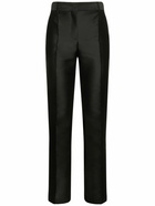 ALBERTA FERRETTI Mikado Silk High Rise Straight Pants