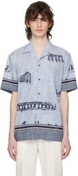 Brioni Navy & White Cuban Shirt