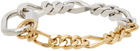 IN GOLD WE TRUST PARIS Gold & Silver Curb Chain Bracelet