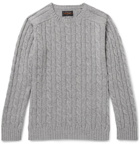 Beams Plus - Cable-Knit Wool-Blend Sweater - Gray