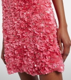 Valentino Embellished silk chiffon slip dress