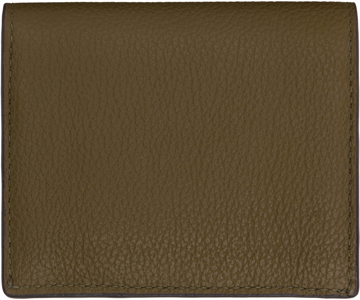 TOTEME Taupe T-Lock Grained-Leather Card Holder