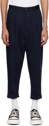 AMI Paris Navy Carrot Trousers