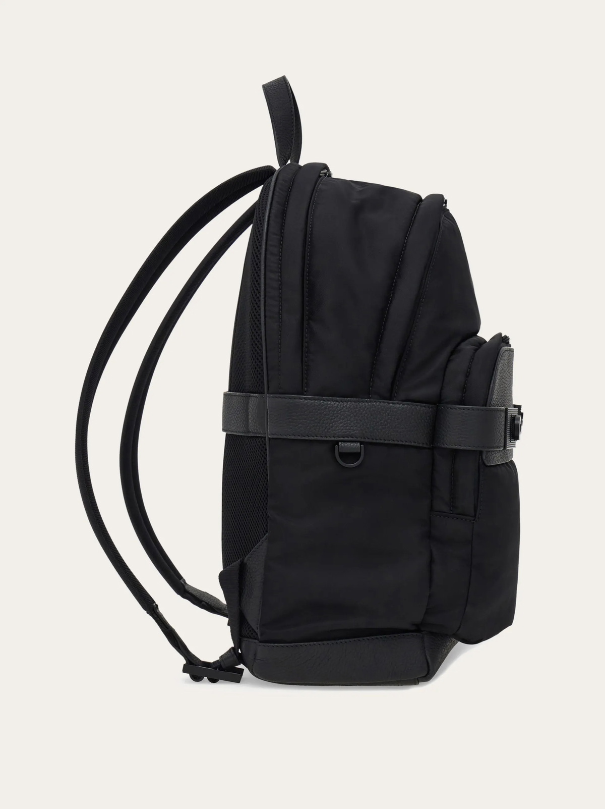 Ferragamo Mens Backpack with Gancini buckles in Black