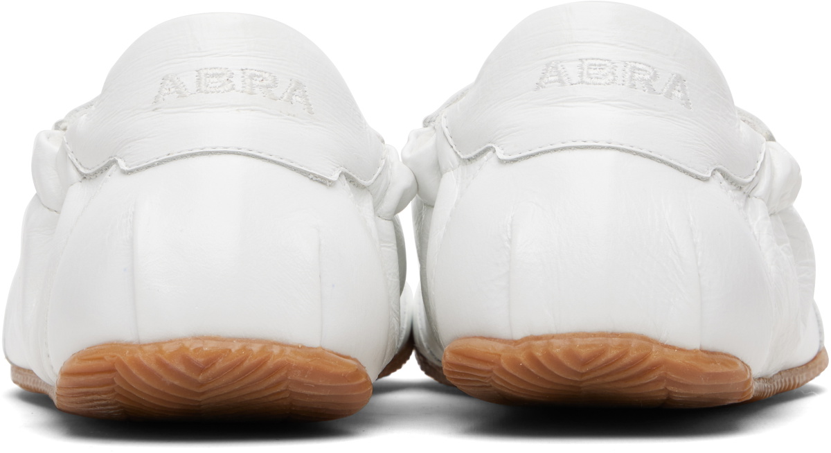 ABRA White Leather Ballerina Sneakers