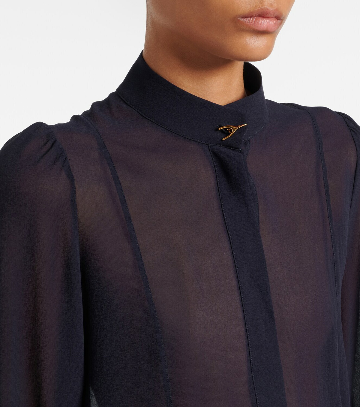 McQueen Wishbone silk crêpe de chine shirt