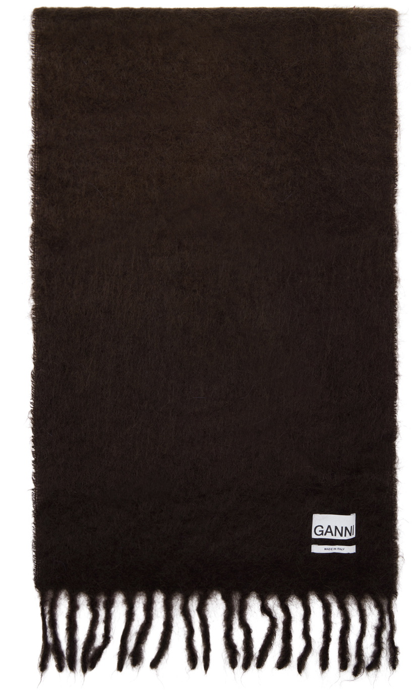 GANNI Navy & Brown Gradient Scarf GANNI