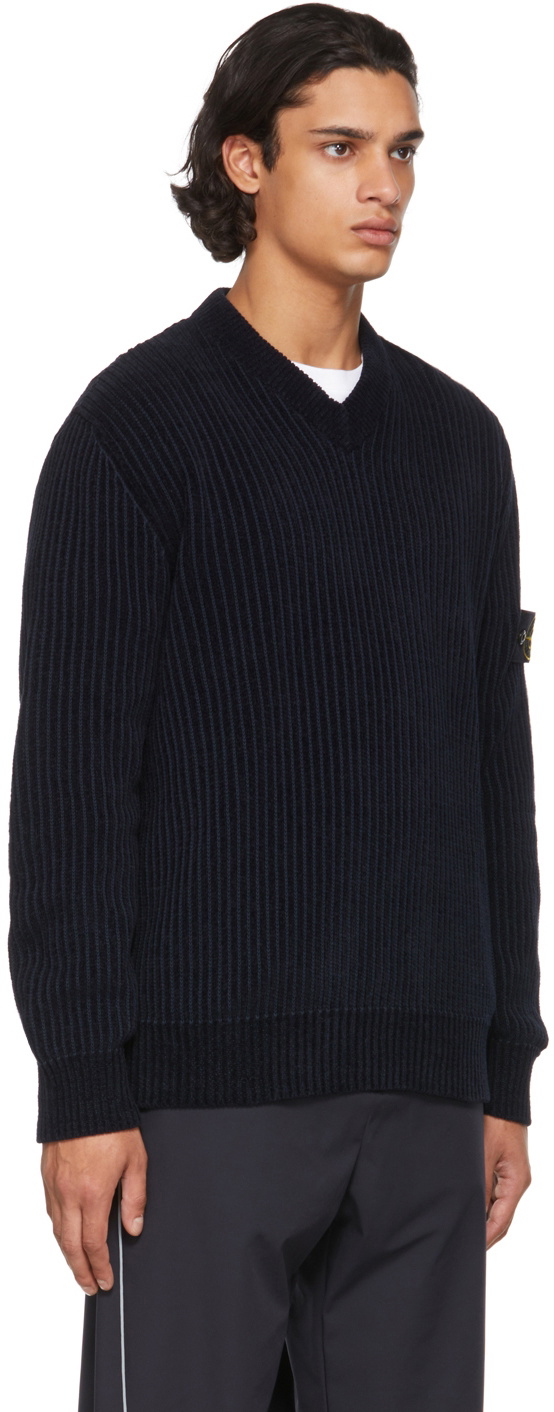 Stone island v neck on sale sweater