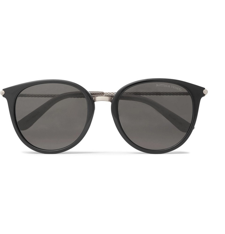 Photo: Bottega Veneta - Round-Frame Acetate and Gunmetal-Tone Sunglasses - Men - Black