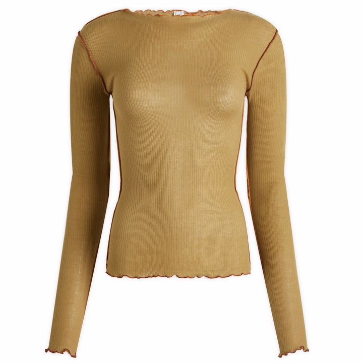 Photo: Baserange Women's Vein Long Sleeve Top in Orange