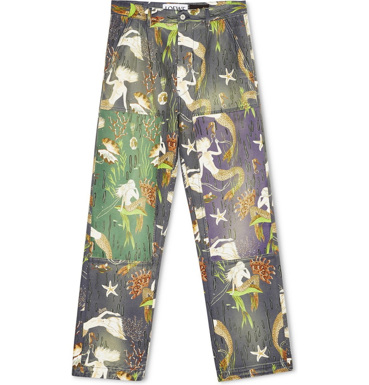 Photo: Loewe - Paula's Ibiza Patchwork Denim Trousers - Multi