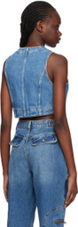 Re/Done Blue Micro Trucker Denim Vest