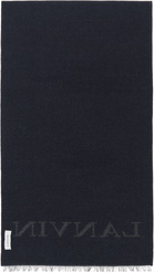 Lanvin Navy & Black Logo Woven Scarf