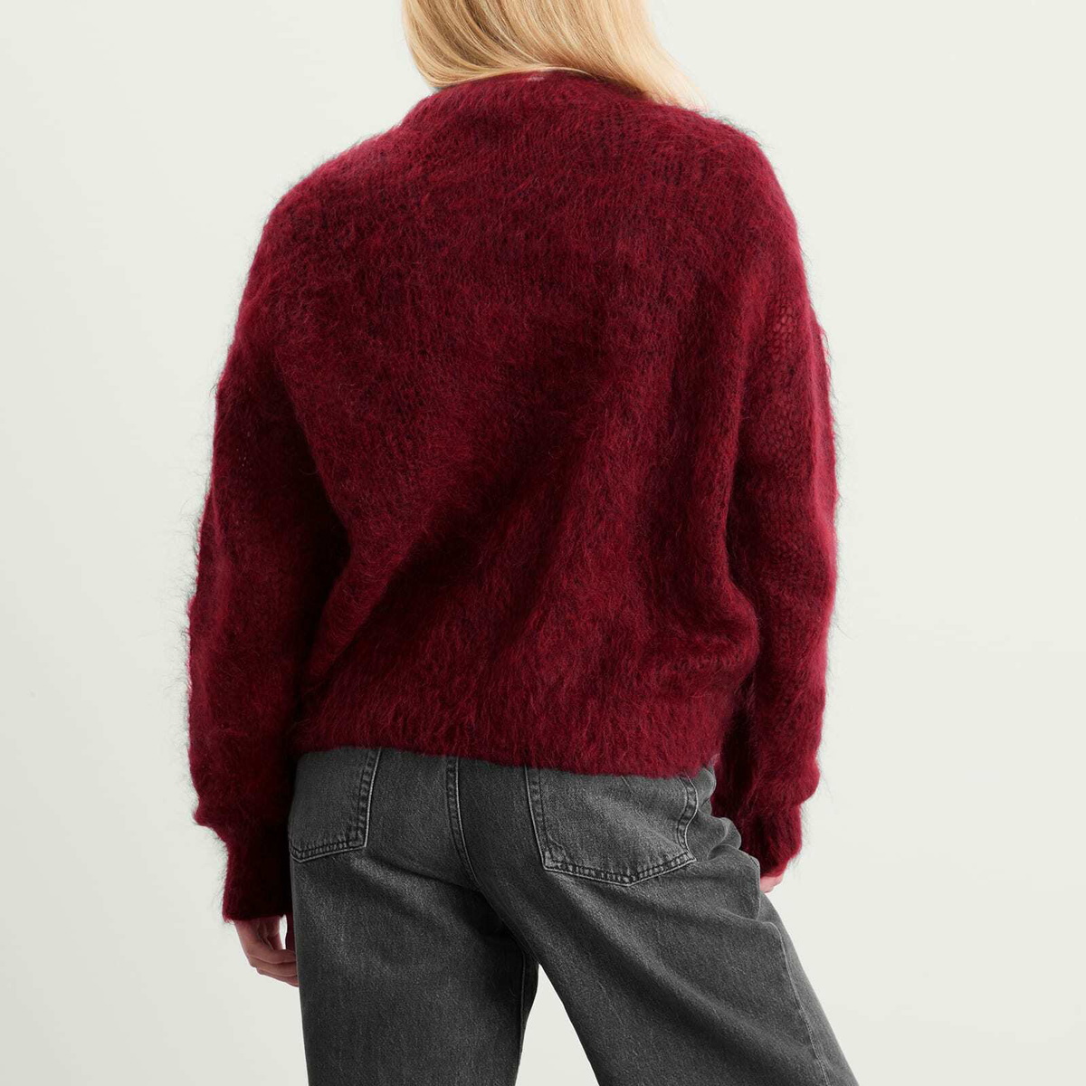 Isabel Marant Women's Mirella Fluffy Logo Knit in Deep Red