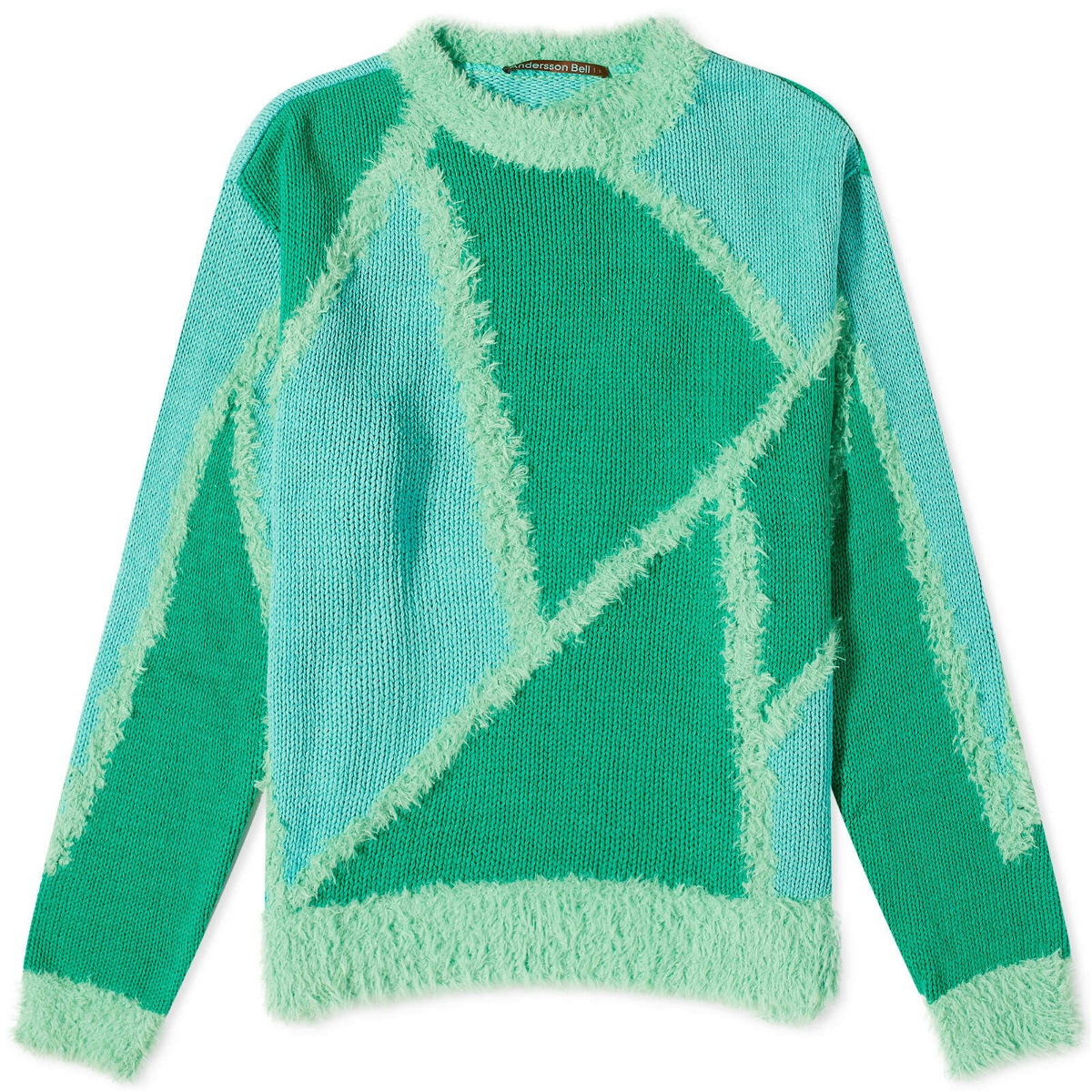 Photo: Andersson Bell Men's Reims Intarsia Crew Sweater in Green/Lime