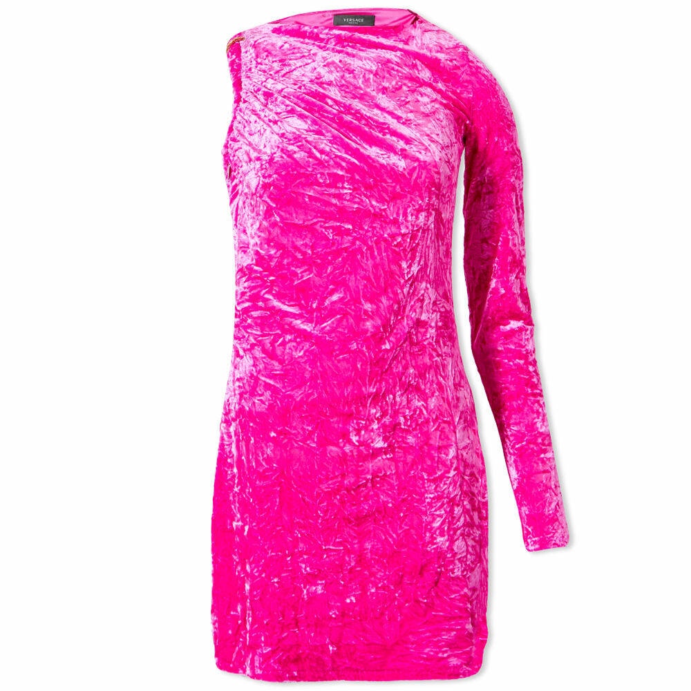 Versace Women's Velvet Mini Dress in Pink Versace