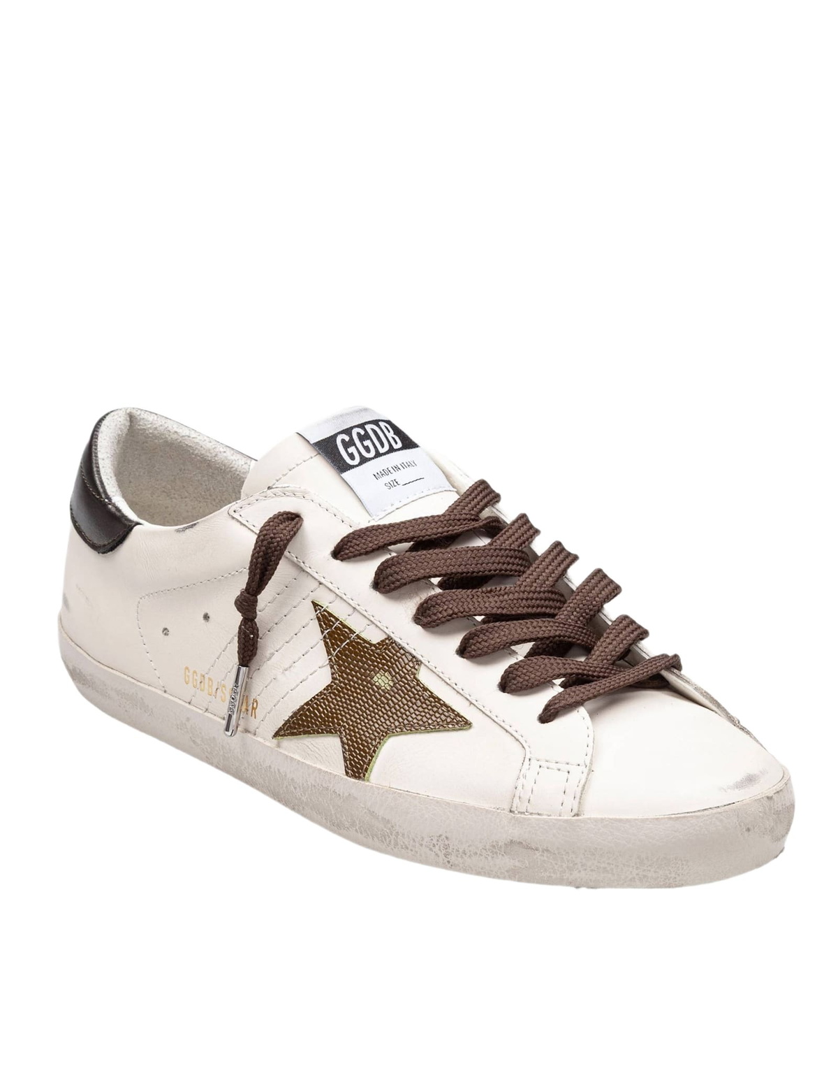 Golden Goose Super Star Leather Sneakers White And Green