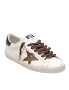 Golden Goose Super Star Leather Sneakers White And Green