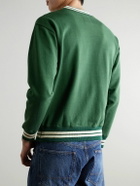 Drake's - Logo-Embroidered Striped Cotton-Jersey Sweatshirt - Green