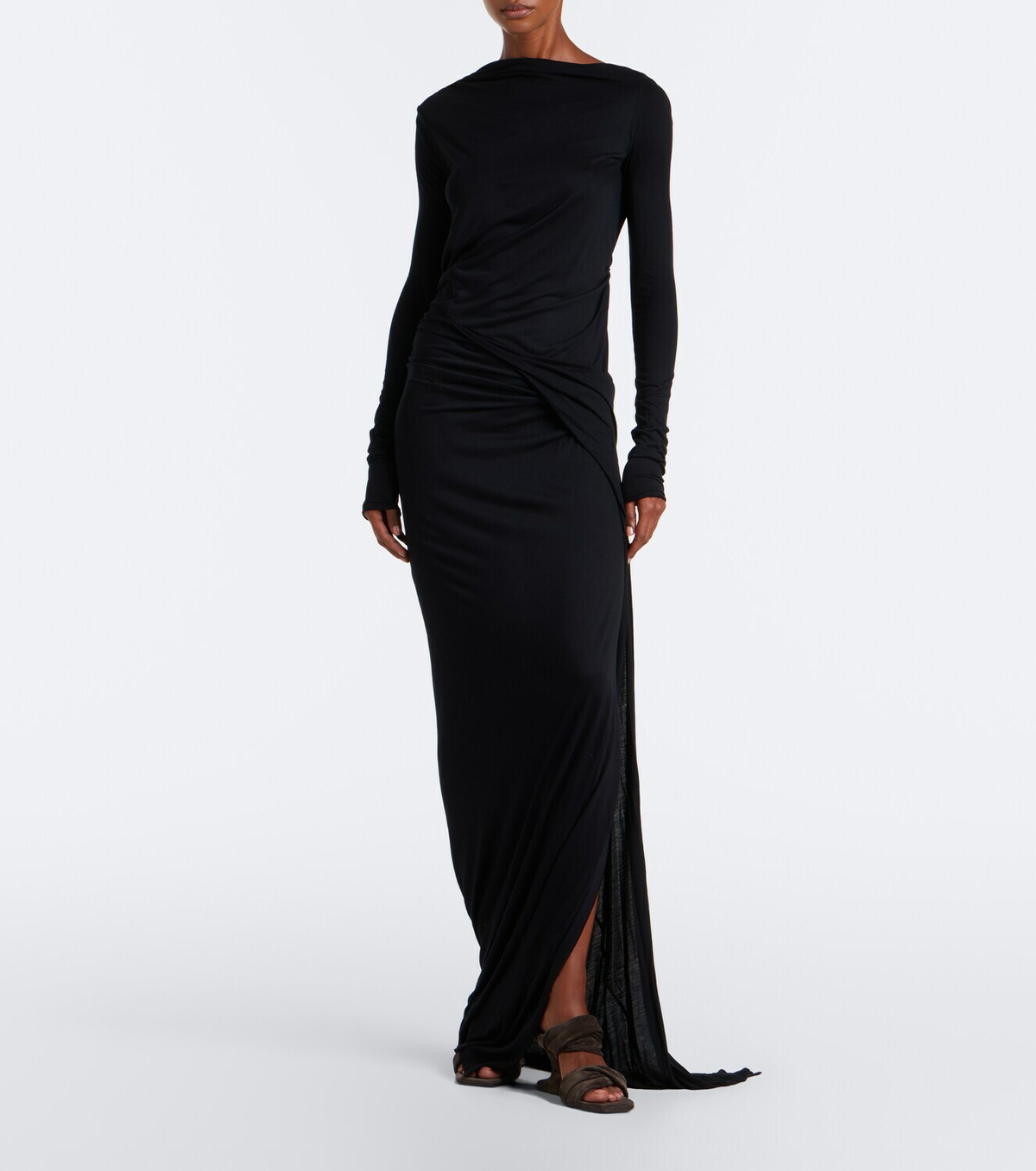 Rick Owens Lilies Shailee draped open-back jersey gown