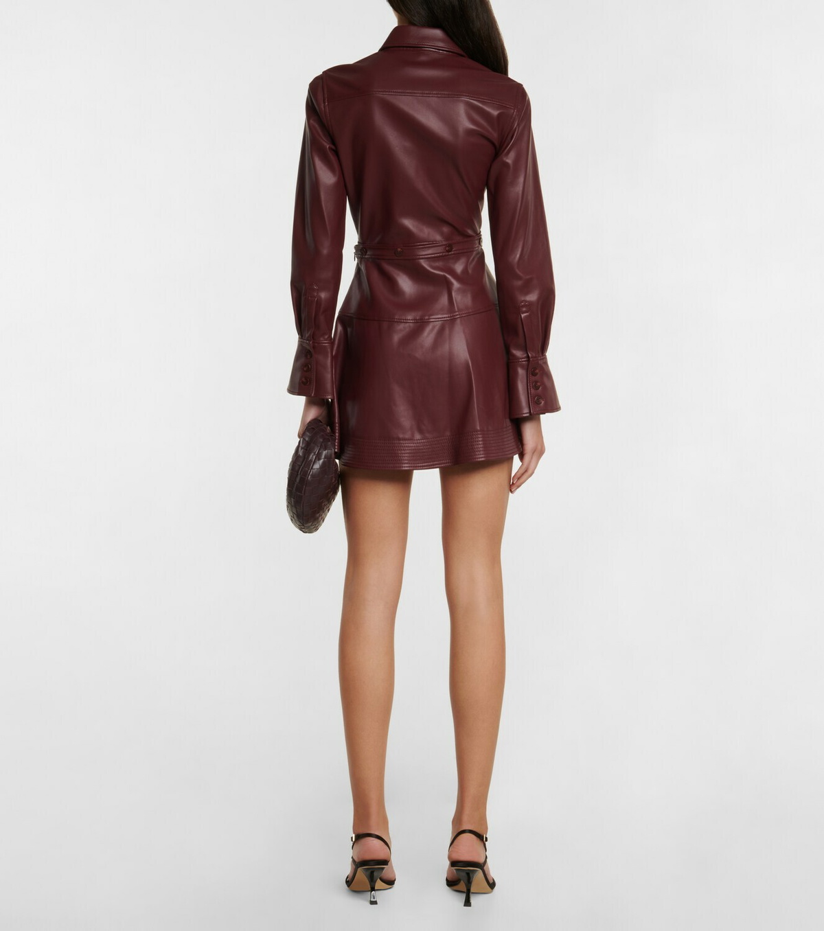 faux leather long dress Annora Faux Leather Maxi Dress