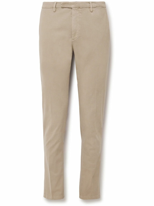 Photo: Boglioli - Slim-Fit Garment-Dyed Cotton-Blend Twill Suit Trousers - Neutrals