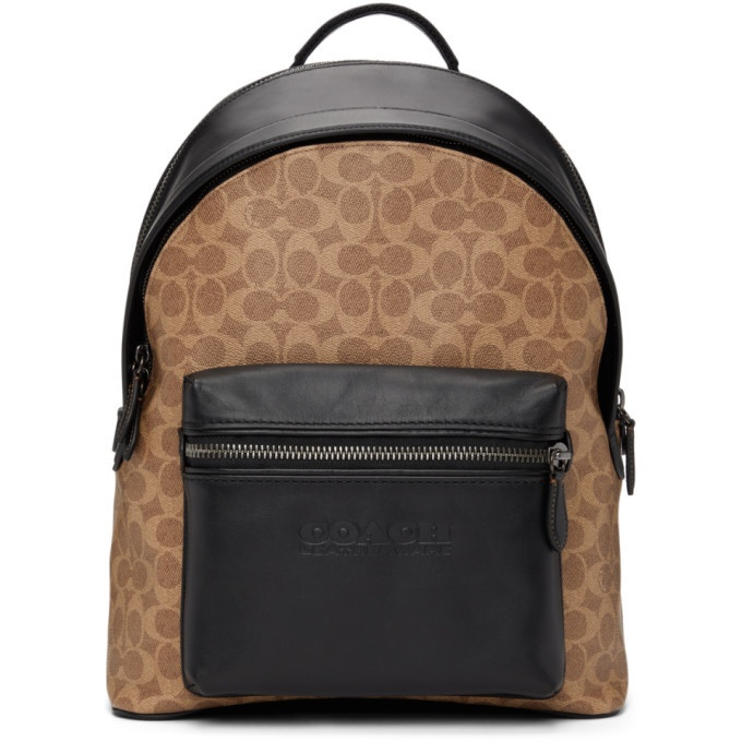 Photo: Coach 1941 Tan and Black Signature Charter Backpack