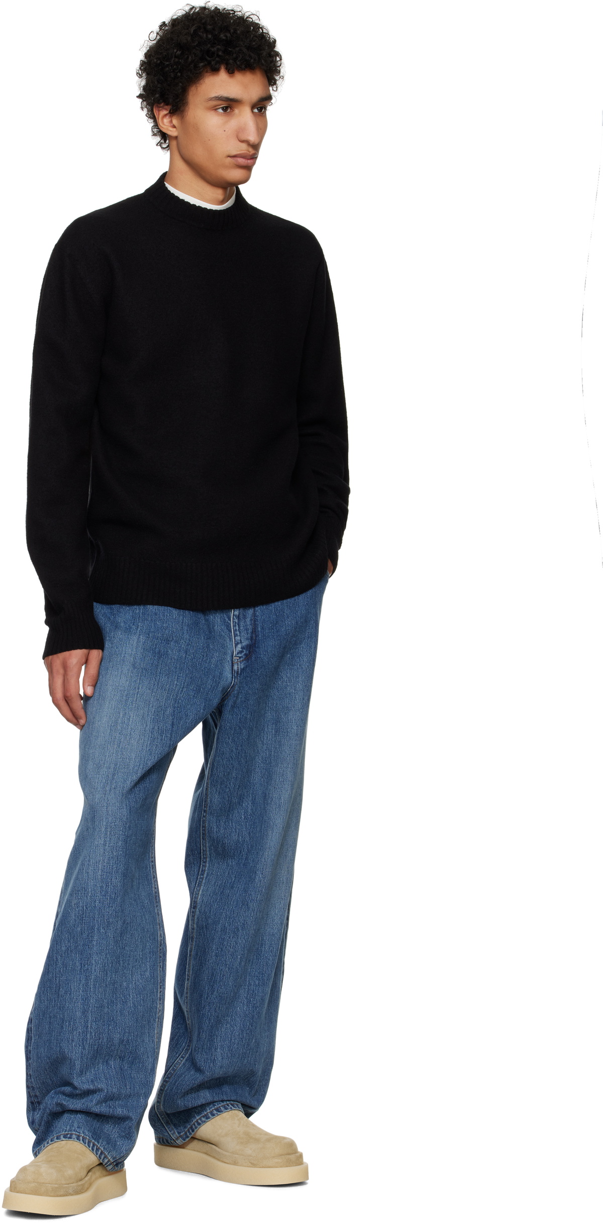 【送料&関税込】Jil Sander Crewneck Knitted Jumper Jil Sander Black Crew-Neck Sweater Jil Sander