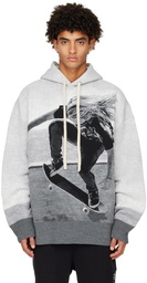 Palm Angels Gray Skater Hoodie