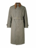 Drake's - HIM Rider's Belted Corduroy-Trimmed Cotton-Ripstop Coat - Brown